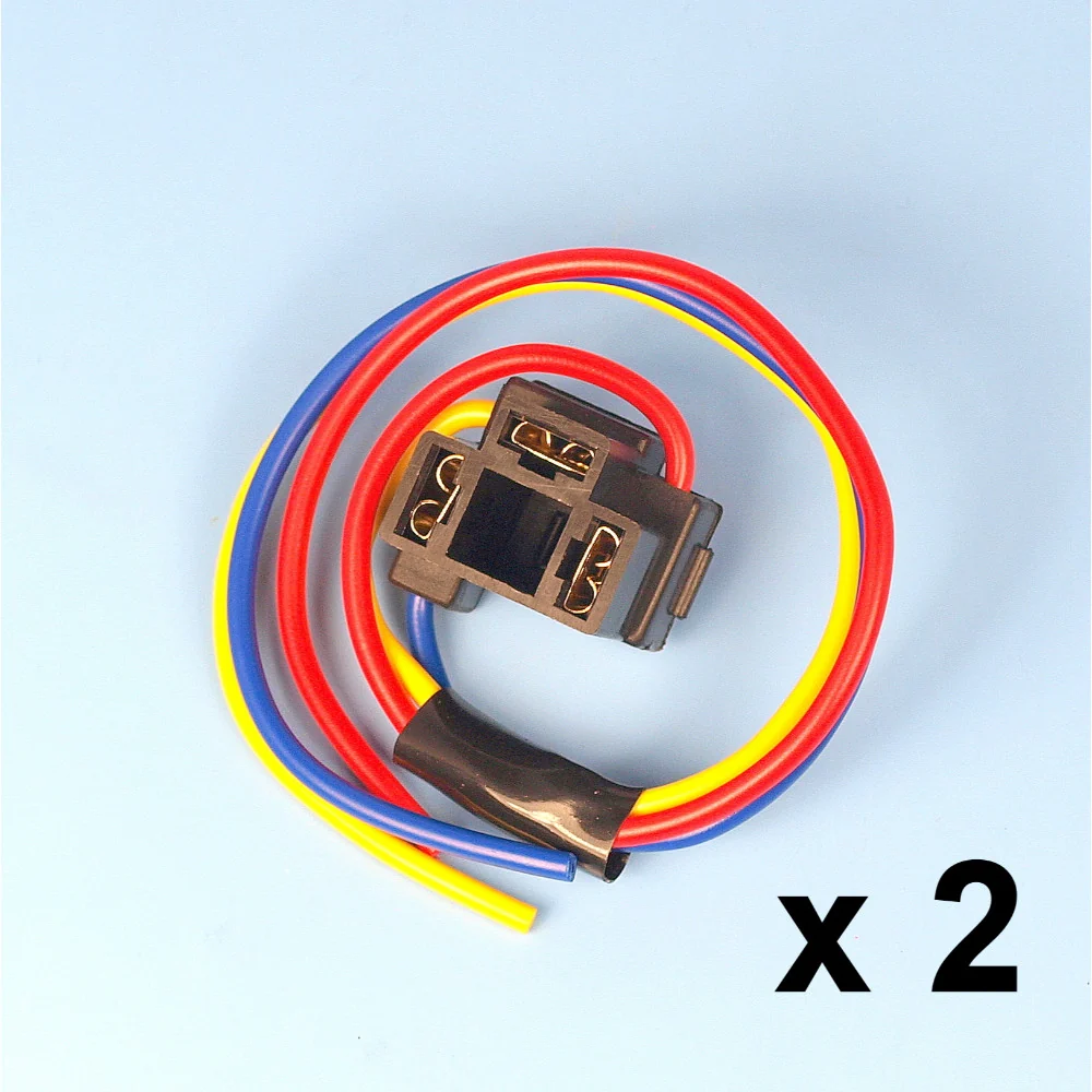 2 x H4 3 Pin Forlygte Udskiftning Reparation Pære Holder Stik Stik Ledningsfatning - Billede 5