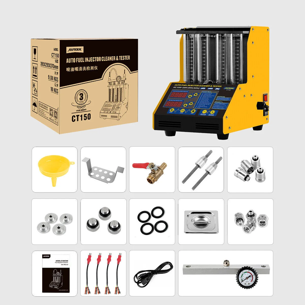 CT150 Ultrasonic Fuel Injector Cleaner Tester Rense maskine Bilmotor