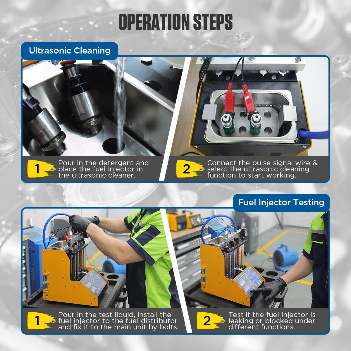 CT150 Ultrasonic Fuel Injector Cleaner Tester Rense maskine Bilmotor - Billede 6